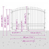 Brama Podwójna Z blokadą Woerden Szary 400 x 199.5 cm Stal