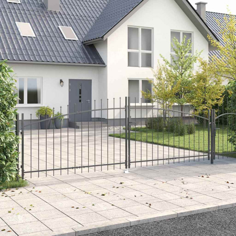 Brama Podwójna Z blokadą Woerden Szary 400 x 199.5 cm Stal