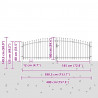 Brama Podwójna Z blokadą Woerden Szary 400 x 199.5 cm Stal