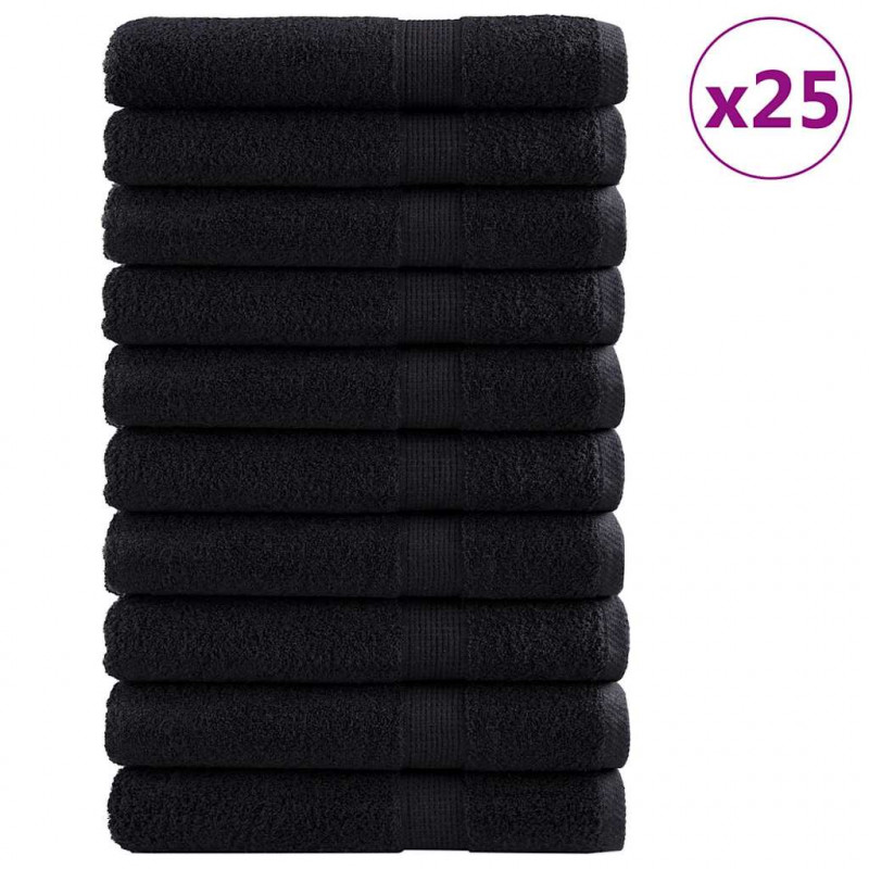 Ręcznik Gościnny SOLUND 25 pcs Czarny 100 x 200 cm 550 gsm