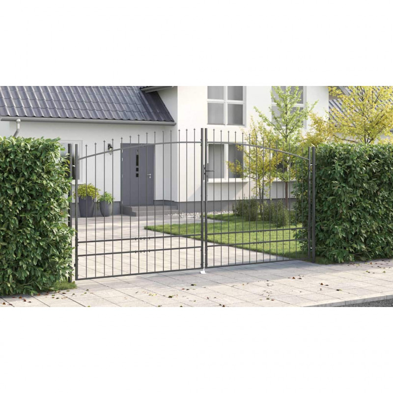 Brama Podwójna Z blokadą Woerden Szary 400 x 199.5 cm Stal