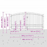 Brama Podwójna Z blokadą Woerden Szary 400 x 199.5 cm Stal