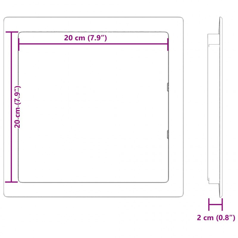 Panele dostępu 2 pcs Biały 20 x 20 cm Plastik ABS