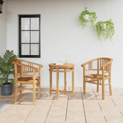 Krzesło 2 pcs Brązowy 63 x 58 x 89 cm Lite drewno teakowe