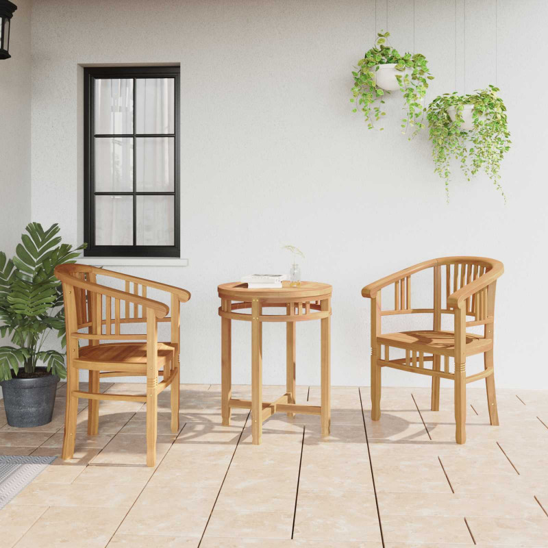 Krzesło 2 pcs Brązowy 63 x 58 x 89 cm Lite drewno teakowe