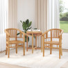 Krzesło 2 pcs Brązowy 63 x 58 x 89 cm Lite drewno teakowe