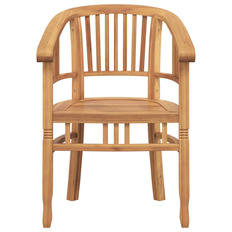 Krzesło 2 pcs Brązowy 63 x 58 x 89 cm Lite drewno teakowe