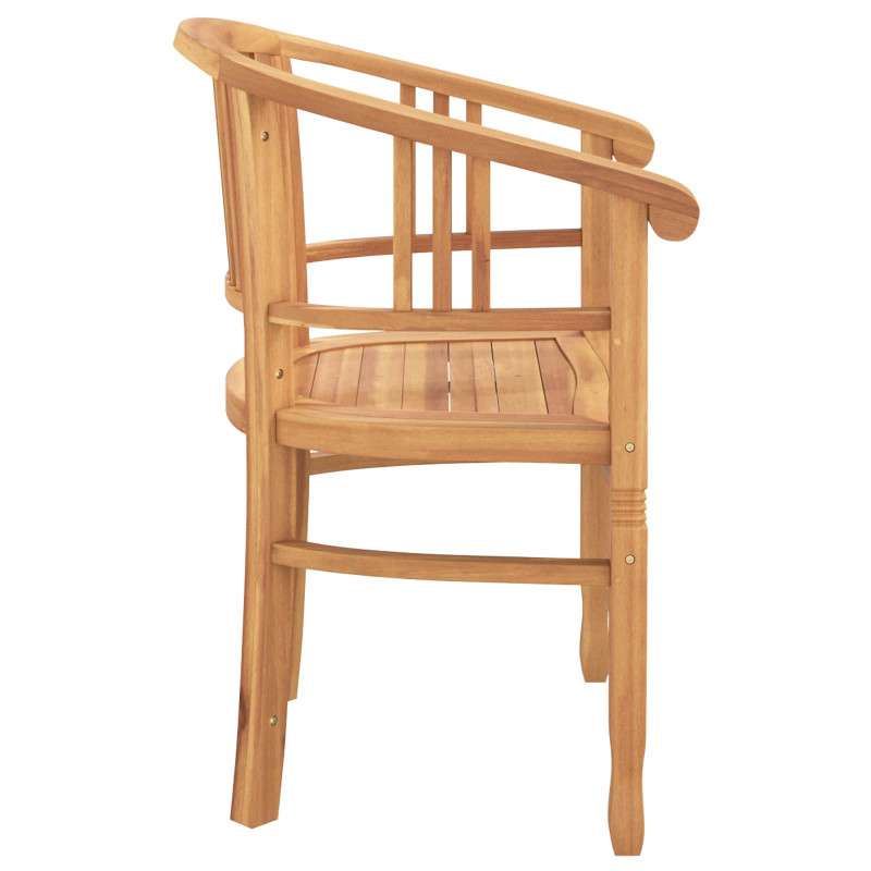 Krzesło 2 pcs Brązowy 63 x 58 x 89 cm Lite drewno teakowe