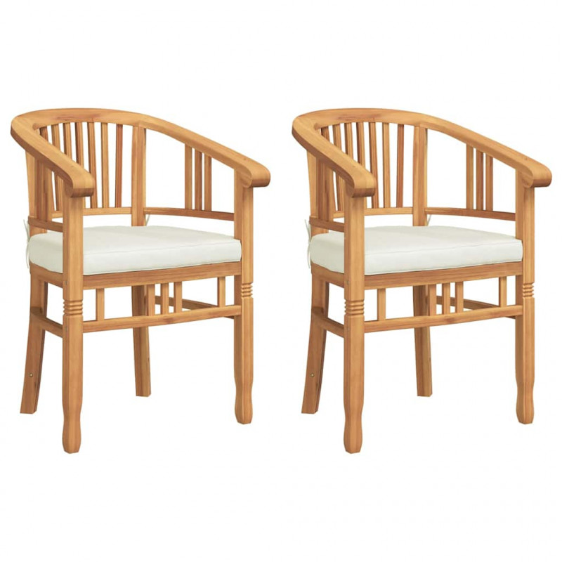 Krzesło 2 pcs Brązowy 63 x 58 x 89 cm Lite drewno teakowe