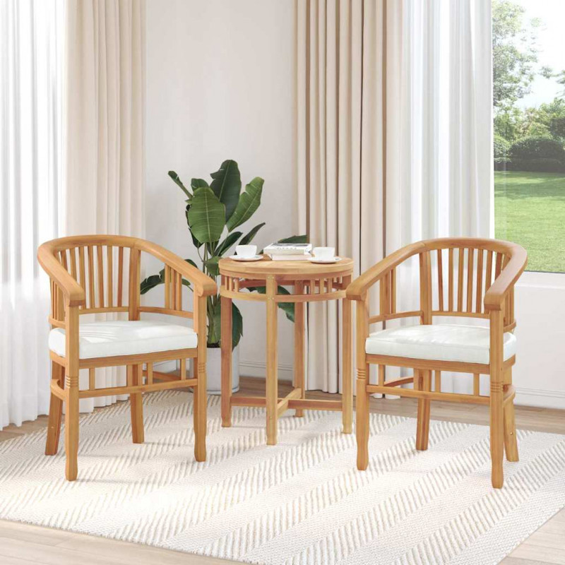 Krzesło 2 pcs Brązowy 63 x 58 x 89 cm Lite drewno teakowe