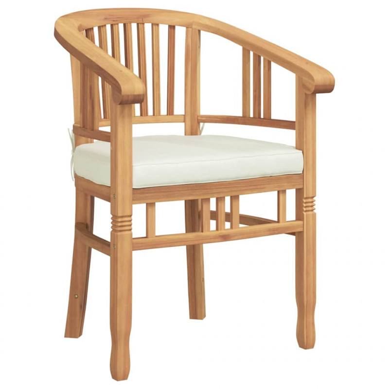 Krzesło 2 pcs Brązowy 63 x 58 x 89 cm Lite drewno teakowe