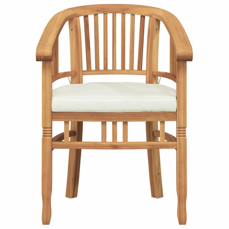 Krzesło 2 pcs Brązowy 63 x 58 x 89 cm Lite drewno teakowe