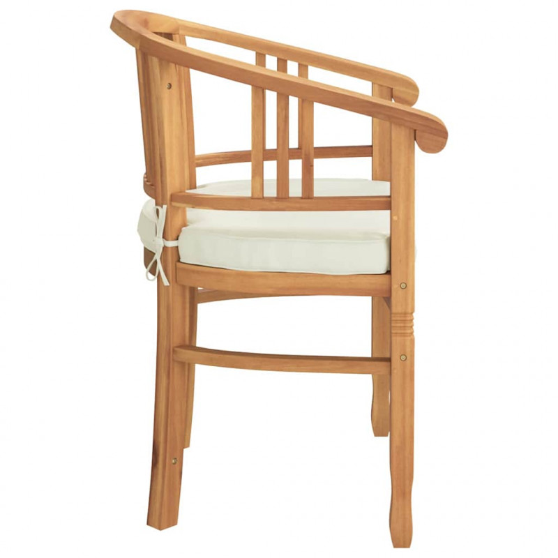 Krzesło 2 pcs Brązowy 63 x 58 x 89 cm Lite drewno teakowe