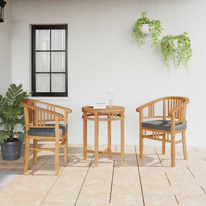 Krzesło 2 pcs Brązowy 63 x 58 x 89 cm Lite drewno teakowe
