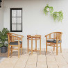 Krzesło 2 pcs Brązowy 63 x 58 x 89 cm Lite drewno teakowe
