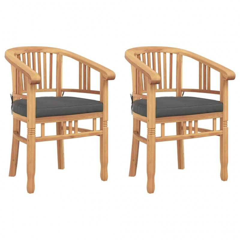 Krzesło 2 pcs Brązowy 63 x 58 x 89 cm Lite drewno teakowe