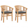 Krzesło 2 pcs Brązowy 63 x 58 x 89 cm Lite drewno teakowe