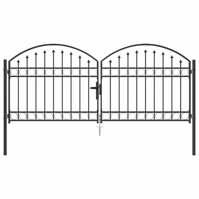 Brama ogrodzeniowa Z blokadą Assen Szary 301 x 175,5 cm Stal