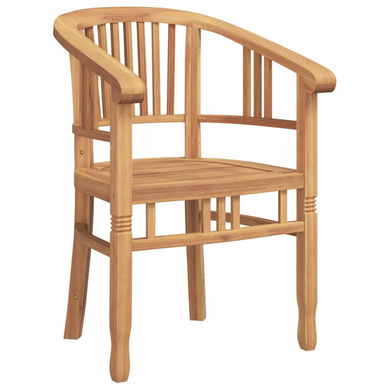 Krzesło 2 pcs Brązowy 63 x 58 x 89 cm Lite drewno teakowe