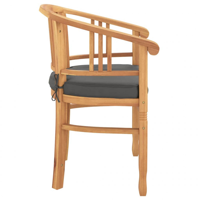 Krzesło 2 pcs Brązowy 63 x 58 x 89 cm Lite drewno teakowe