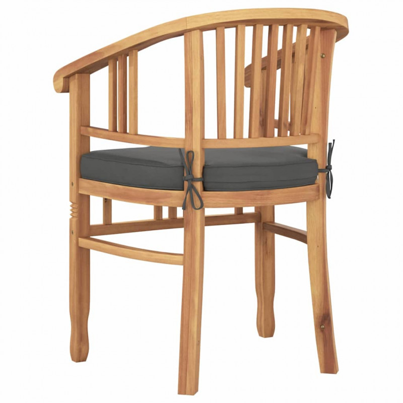 Krzesło 2 pcs Brązowy 63 x 58 x 89 cm Lite drewno teakowe