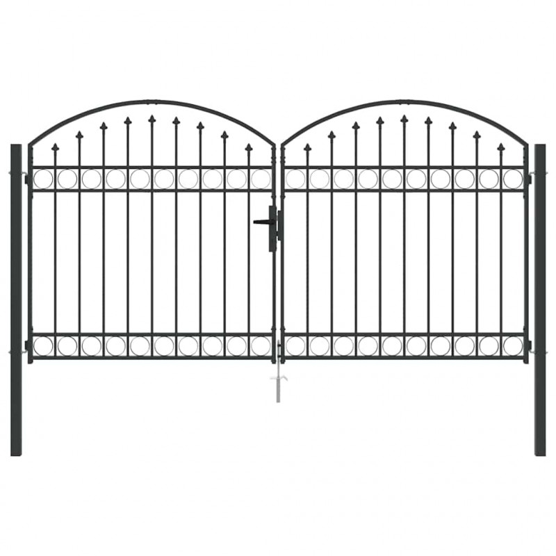 Brama ogrodzeniowa Z blokadą Assen Szary 301 x 200 cm Stal