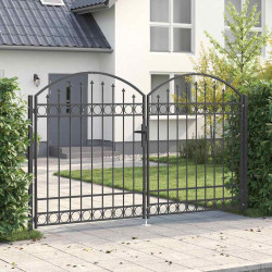 Brama ogrodzeniowa Z blokadą Assen Szary 301 x 224.5 cm Stal