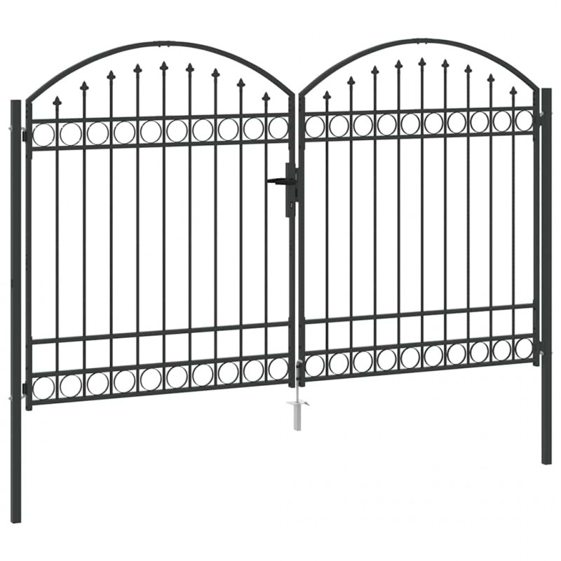 Brama ogrodzeniowa Z blokadą Assen Szary 301 x 224.5 cm Stal