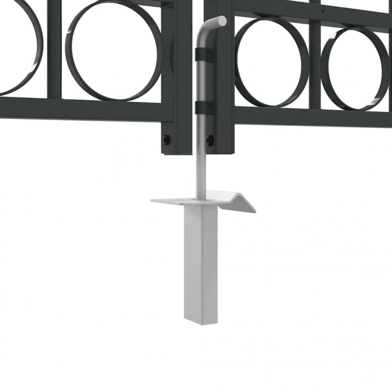 Brama ogrodzeniowa Z blokadą Assen Szary 301 x 224.5 cm Stal