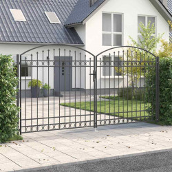 Brama ogrodzeniowa Z blokadą Assen Szary 301 x 224.5 cm Stal