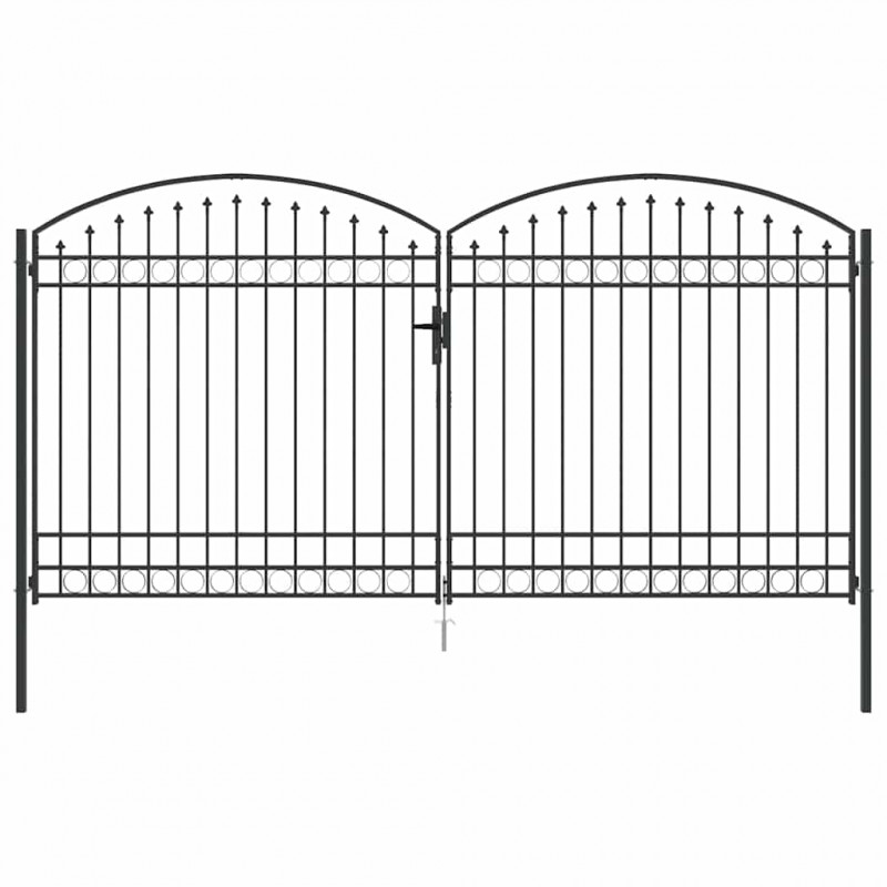 Brama ogrodzeniowa Z blokadą Assen Szary 301 x 224.5 cm Stal