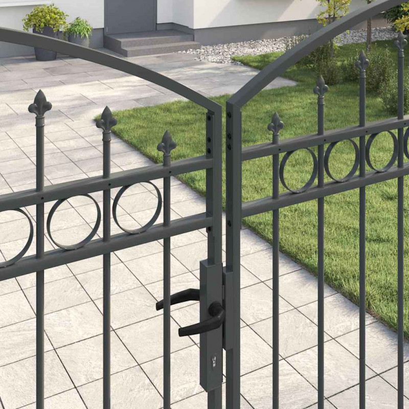 Brama ogrodzeniowa Z blokadą Assen Szary 301 x 224.5 cm Stal
