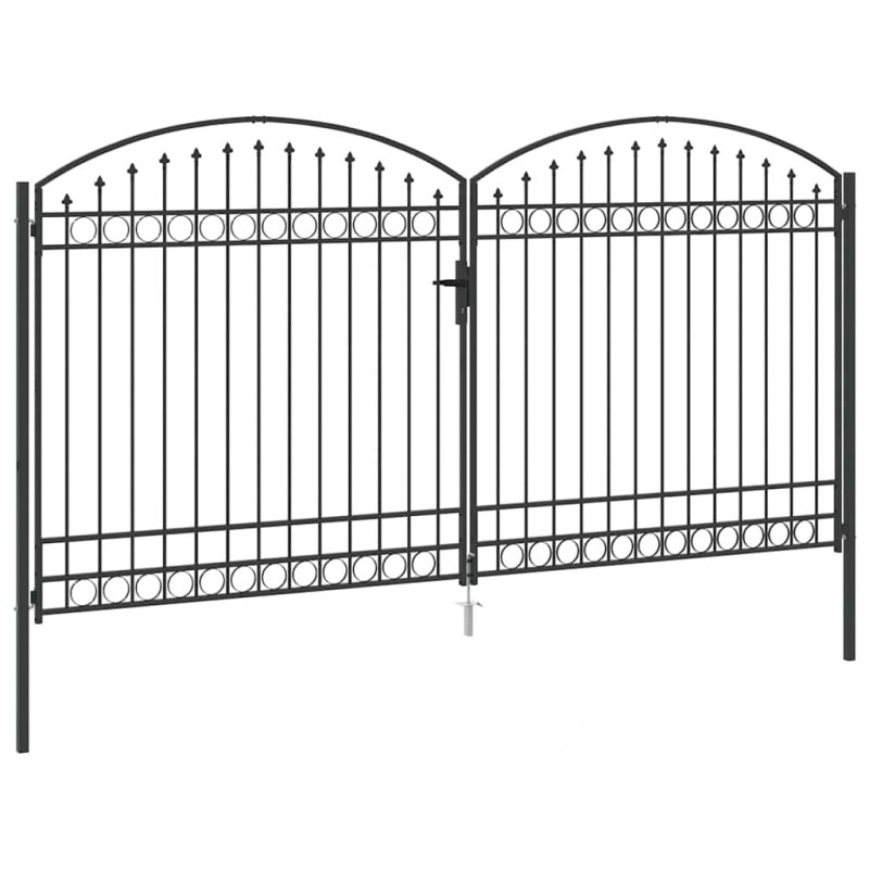 Brama ogrodzeniowa Z blokadą Assen Szary 301 x 224.5 cm Stal