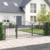 Brama ogrodowa z łukowym szczytem Assen Szary 4 x 1,25 m Stal