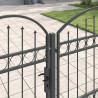 Brama ogrodowa z łukowym szczytem Assen Szary 4 x 1,25 m Stal