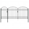 Brama ogrodowa z łukowym szczytem Assen Szary 400 x 125 cm Stal