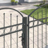 Brama ogrodowa z łukowym szczytem Assen Szary 400 x 125 cm Stal
