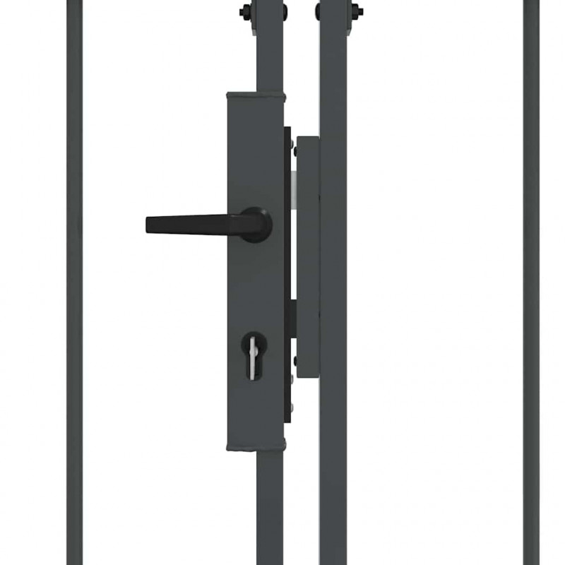 Brama ogrodowa z łukowym szczytem Assen Szary 400 x 125 cm Stal