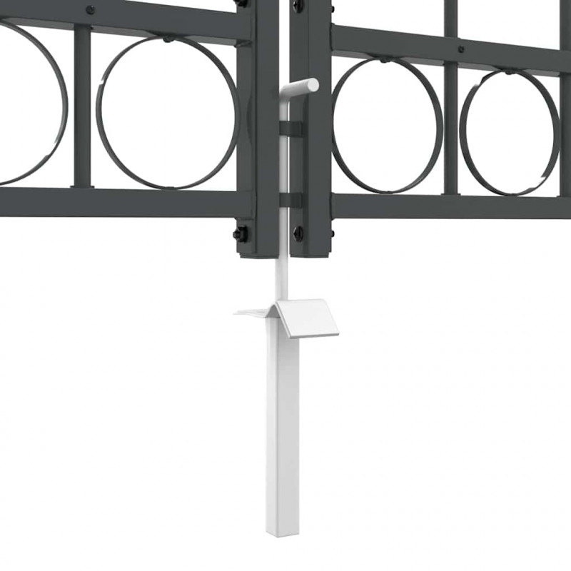 Brama ogrodowa z łukowym szczytem Assen Szary 400 x 125 cm Stal