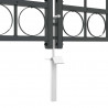 Brama ogrodowa z łukowym szczytem Assen Szary 400 x 125 cm Stal