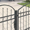Brama ogrodowa z łukowym szczytem Assen Szary 500 x 75 cm Stal