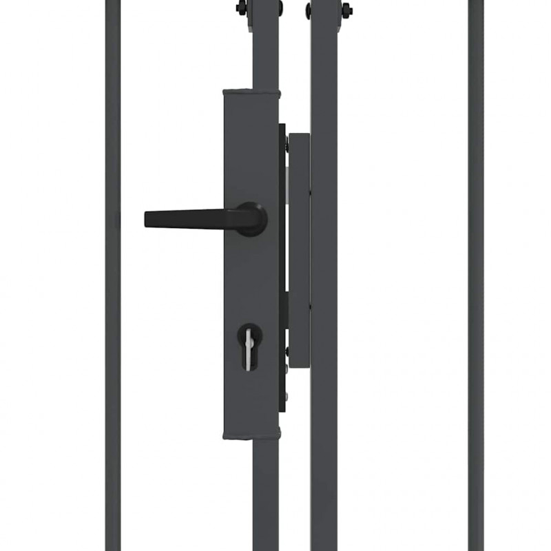 Brama ogrodowa z łukowym szczytem Assen Szary 500 x 75 cm Stal