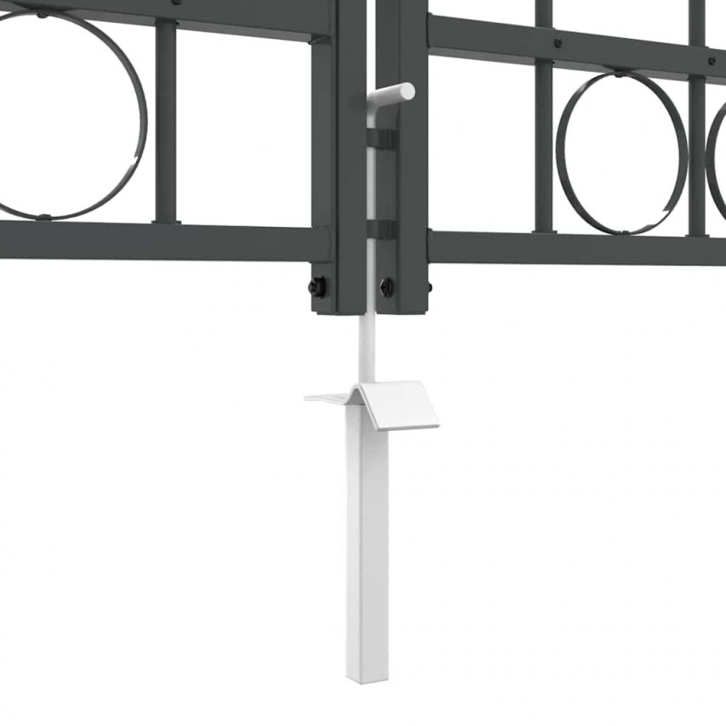 Brama ogrodowa z łukowym szczytem Assen Szary 500 x 75 cm Stal