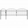 Brama ogrodowa z łukowym szczytem Assen Szary 500 x 100 cm Stal