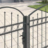 Brama ogrodowa z łukowym szczytem Assen Szary 500 x 100 cm Stal