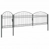 Brama ogrodowa z łukowym szczytem Assen Szary 500 x 100 cm Stal