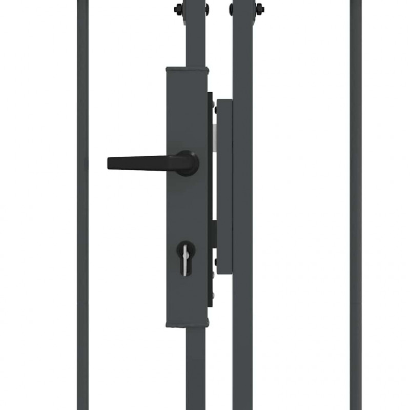 Brama ogrodowa z łukowym szczytem Assen Szary 500 x 100 cm Stal