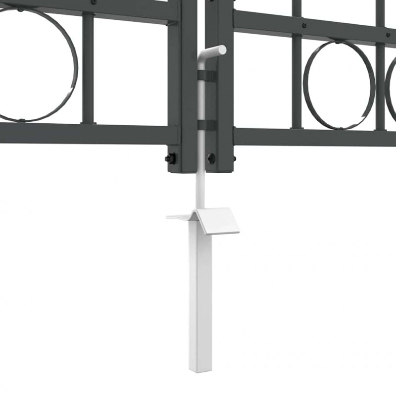 Brama ogrodowa z łukowym szczytem Assen Szary 500 x 100 cm Stal
