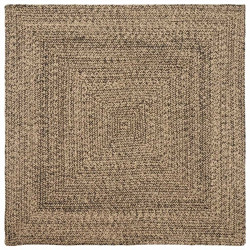 Dywany pokojowe Kwadrat Naturalny i czarny 120 x 120 cm Juta