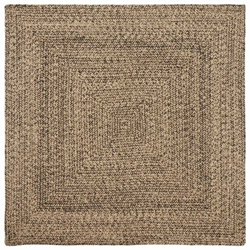 Dywany pokojowe Kwadrat Naturalny i czarny 120 x 120 cm Juta